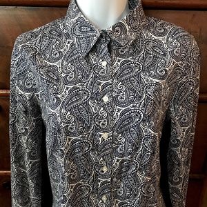 Talbot's Paisley Button Down Shirt  10 Petite